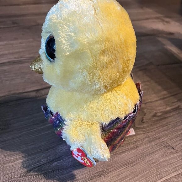 TY Beanie Boos - MEGG the Chick in Rainbow Egg Shell (Glitter Eyes)9 inches - Picture 6 of 8
